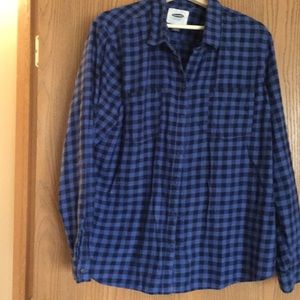 Black and blue button down